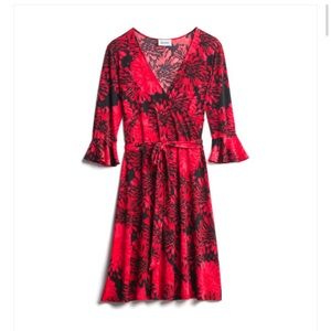 NWOT Leota Ryann Faux Wrap Knit Dress Medium